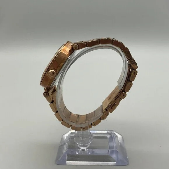 Michael Kors Parker Womens Watch 39mm Rose Gold Tone Crystals New Battery 7" - Picture 3 of 14